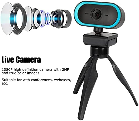Компютърна камера с висока разделителна способност Fdit 1080P, Регулируем уеб камера, USB, уеб камера 2K, Вграден
