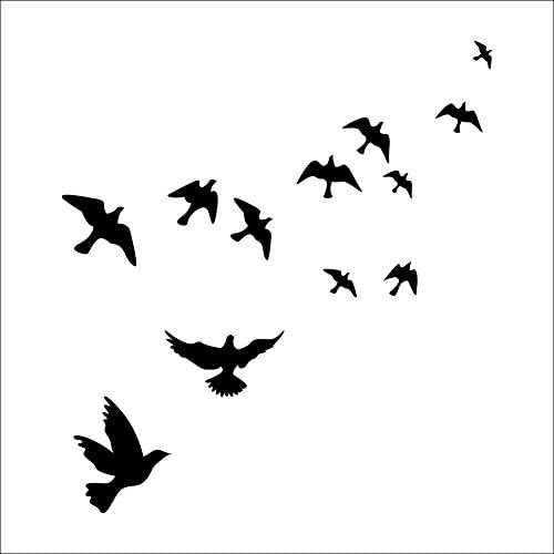 Летят Черни Птици Летят Високо в Небето, 3D Преносими Винилови Стикери За Стена, Стенни Картини за Детска Спални,