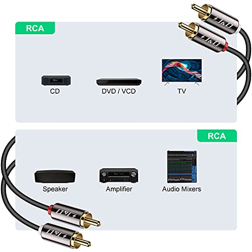 Стерео аудио кабел J & D 2 RCA M/M, Позлатен, 2RCA Мъжки към 2RCA Штекеру, Меден Корпус, Допълнителен аудио