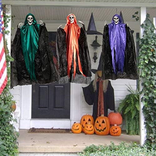 36Висящи Мрачни Жетварите различни цветове (3 опаковки), Окачен Мрачен Reaper за Хелоуин, Скелет на Мрачния