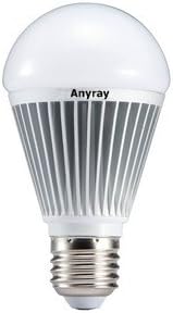 60 W Led лампа Anyray® 800 Лумена Студен бял цвят, 9 W (смяна на 60 W) A19 с регулируема яркост E26
