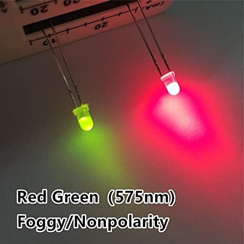 XMGKMN 100ШТ на Два фута Неполярный 3 мм Мъглявината Червен Зелен Син в два цвята Прозрачен двустранен led светоизлучающий