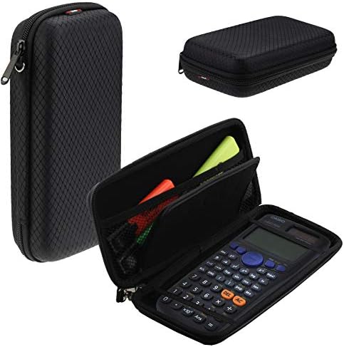 Твърд калъф за графичен калкулатор Navitech Black с чанта за съхранение, Съвместими с Texas Instruments TI-83