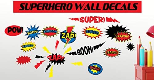 Етикети към Стените на Стаята Супергерой за Момчета, Декоративни Стикери, Наградата на Украса за Спални (Супергерой)