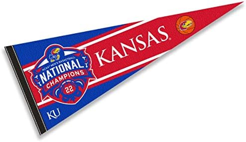 Канзас КУ Джейхокс Мъжки Баскетбол 2022 Национални Шампиони Вимпел Банер Флаг