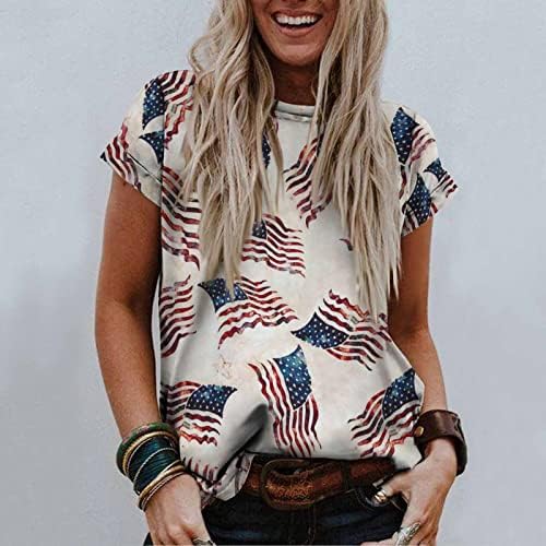 Блузи с графичен модел на САЩ, на Женската Риза С Принтом на Американското, Патриотични Върховете на 4 юли,