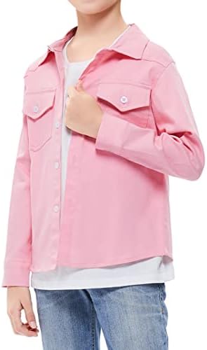 Kukume Kids/ Риза с дълъг ръкав за момчета, Обикновена Ежедневни Ризи с копчета с Нагрудным джоб, Топ от 3 до