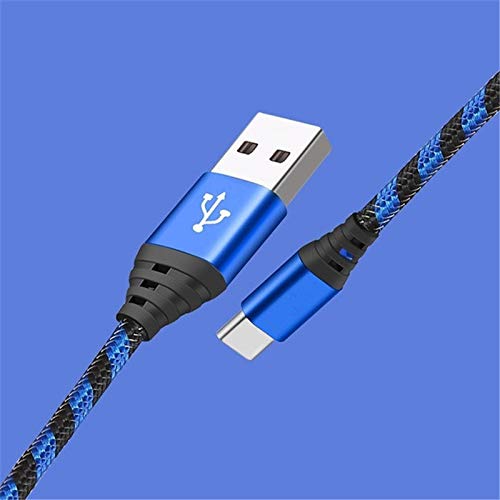 [2, 6 фута] USB Кабел Type C, за бързо зареждане 3A, кабел за зарядно устройство USB A-USB C в оплетке, съвместим