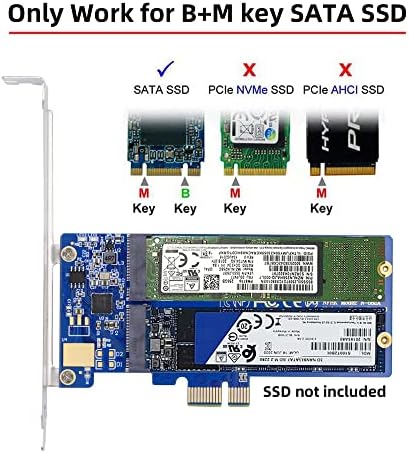 cablecc NGFF Ключ B + M Двойна SATA SSD до PCI-E 1x дънна Платка Настолна Адаптер Конвертор SSD Карта JMB582