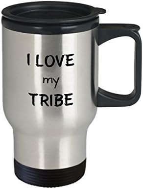 I Love My Tribe Подаръци Пътна чаша - Чаша от неръждаема стомана С капак – Подарък за Деня на майката И на бащата