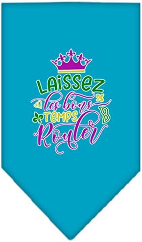 Mirage Стоки за домашни любимци Laissez Les Bons Temps Кърпа Mardi Gras с Трафаретным Принтом Малък Тюркоаз