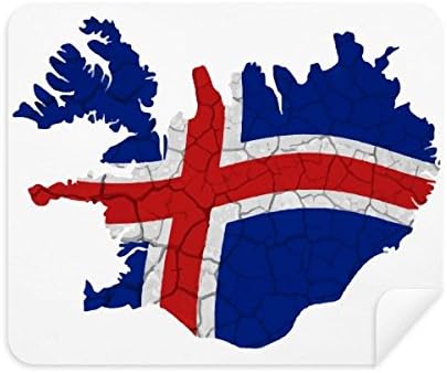 Карта на Исландия Флаг Модел Кърпа За Почистване на Екрана за Пречистване на 2 елемента Замшевой Тъкан