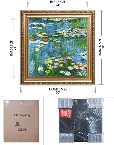 ПРИРОДА - Езеро с Водни Лилии 1914 г., Репродукция на картина на Клод Моне. Картина в рамка с принтом Giclee