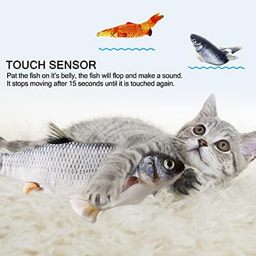 Играчки за котки, Плаващ Риба със сребърни вина и Котешка мента, 2 опаковки Интерактивни играчки за котки в