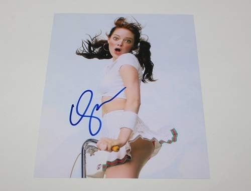 Невероятно секси Ема Стоун, истинска лъскава снимка с автограф 8x10 Loa