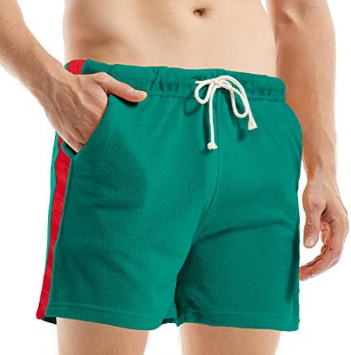 AIMPACT Мъжки къси Панталони за почивка с вътрешен шев 5 Инча, Памучни Шорти за Коледа на Празнични Партита,