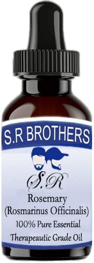 S. R Brothers Розмарин (Rosmarinus Officinalis) Чисто и Натурално Етерично масло Терапевтичен клас с Капкомер