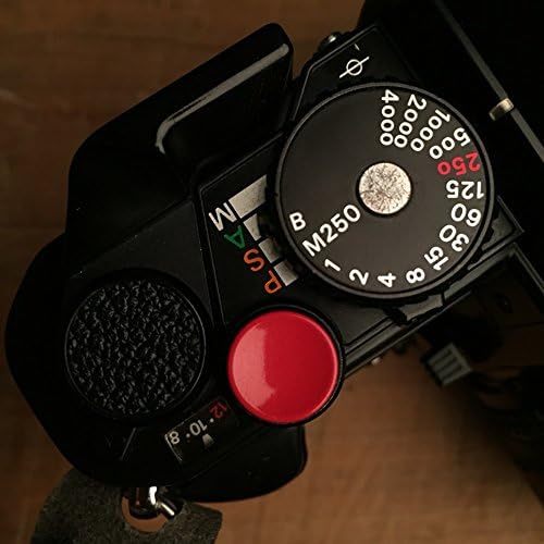 LXH 2 опаковки Червено + Черно Вдлъбната Бутон за Освобождаване на затвора от мек метал, Месинг за фотоапарат