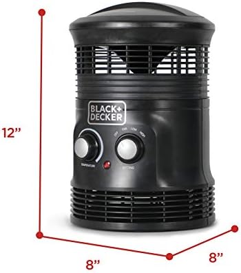 Електрически нагревател BLACK + DECKER е Преносим нагревател с обемен контрол на 360 °, Мини-нагревател с вентилатор
