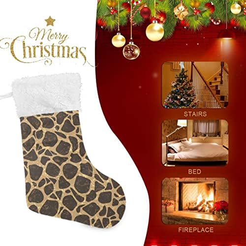 Коледни чорапи ALAZA, Чул 18 инча с Голям Винтажным петно във формата на Жираф и Плюшени Чорапи с белезници