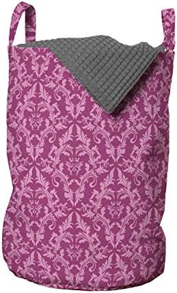 Чанта за дрехи от дамасской тъкан Ambesonne Розов Цвят, Монохромен повтарящ Се Отпечатва във викториански стил