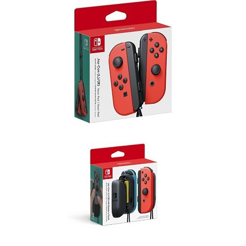 Nintendo Joy-Con (L / R) -Неоново-Червено и Отделението блок Switch -Joy-Con AA