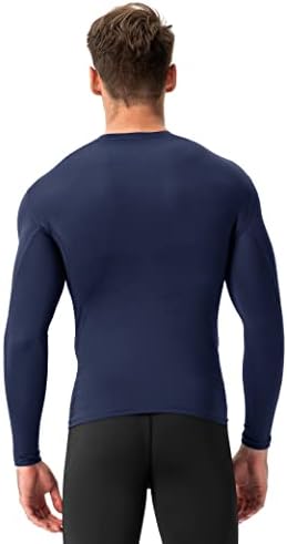 Странна Мъжки Компресиране Риза от 3 Опаковки, Тениски с Дълъг Ръкав за Мъже, Основни Спортни Топлинни Върховете