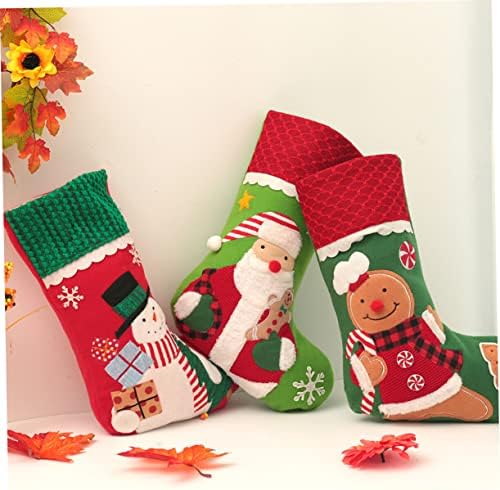 Abaodam 2 бр. Коледна Украса Calcetines De para Niños Чорапи За Камината Украса Коледен Отглеждане Калъф Текстилен