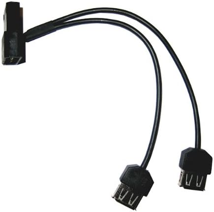 4-пинов конектор за захранване OKGEAR Coolerguys с конектор Molex за свързване на две конектори USB A 5-черен,
