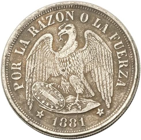1881 Мексикански Орел Океански Сребърен Долар Чуждестранни Монети Антични Сребърни Кръгли Европейски и Американски