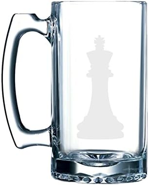 Приложимо Икона Шампион Каламбурным шахмат - на Сянка Силует на Фигурата на Цар - Стъклена Чаша за Stein тегло