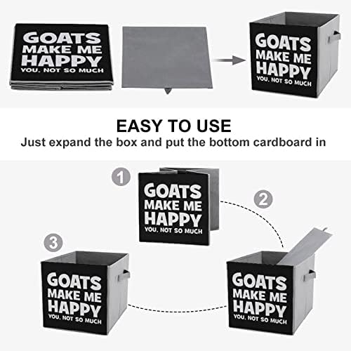 Кози МЕ Правят Щастлив Сгъваем Текстилен Кутия За Съхранение на Кубчета Органайзер Сгъваема Кутия с Дръжки
