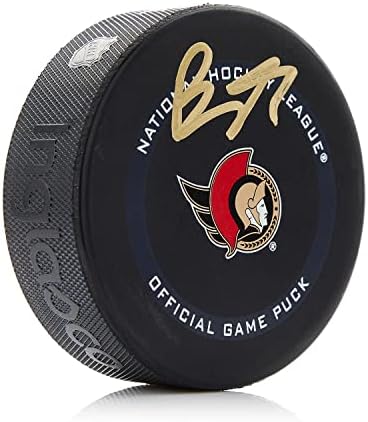 Брейди Tkachuk Подписал Официалната игра шайбата Отава Сенатърс - за Миене на НХЛ с автограф