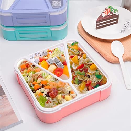 LDCHNH Микровълнова Кутия за обяд Bento Box с 3 Отделения за Различна Храна Преносима Работна Кутия за Салата