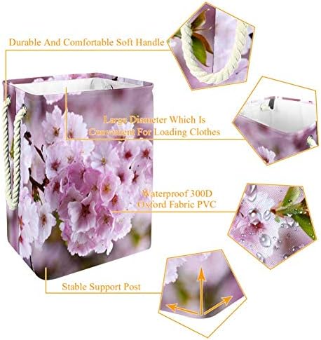 Unicey Cherry Blossoms Едрогабаритна Кошница За Дрехи, Сгъваема Кошница За Съхранение на Бельо за Спални, Детски