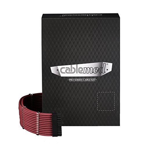 Комплект кабели CableMod C-Series Pro с сетчатыми ръкави за Corsair RM Yellow Label/AXi/HXi (кървавочервено)