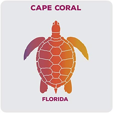 Сувенир, Акрилна Поставка Cape Coral Florida с Черепашьим дизайн от 4 опаковки