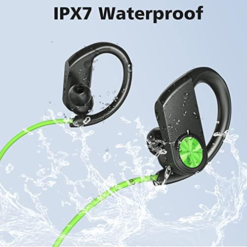 Bluetooth слушалки За движение, Безжични слушалки за тренировки, Водоустойчиви слушалки IPX7 с заушниками, спортни