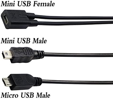 zdyCGTime Мини USB Сплитер Удлинительный кабел Mini USB 2.0 Жена към Mini USB 2.0 и Micro USB мъжки Y Сплитер Зарядно Устройство Удлинительный кабел за едновременно зареждане на две уст