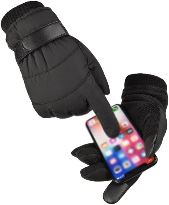 Ръкавици за езда, мъжки ръкавици със сензорен екран, есен и зима, плюс Кадифе Дебели Топли Улични Пухени Памучни