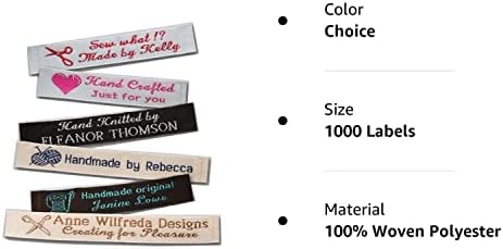 Персонализирани етикети, шевни от плат с ширина 1/2 инча (1000 етикети)