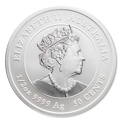 Сребърна монета на Австралийската лунна серия III Година на заека 2023 г. тегло 1/2 унция (в капсули) Блестящ
