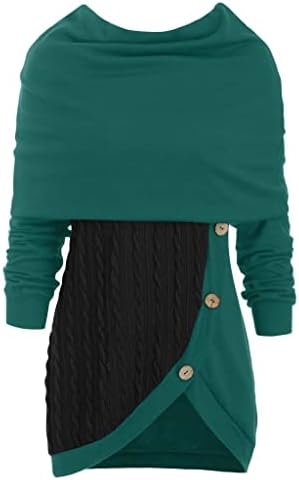 Жена Пуловер, Пуловери, Асиметрични Блузи, Пуловер в стил Мозайка, Нерегулярная Задължителни, Hoody, Топли Ризи