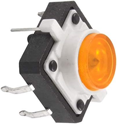 Aexit Оранжеви LED Промишлени Ключове Лесен Незабавен Осезаемо Бутон превключвател 12 x 12 мм x Бутон Превключва