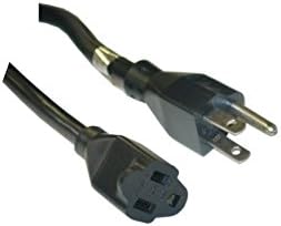 Удължителен кабел за захранване C & E, Черен, SJT, от NEMA 5-15 P до NEMA 5-15 R, 14 AWG, 3 проводник, 15 Ампера,