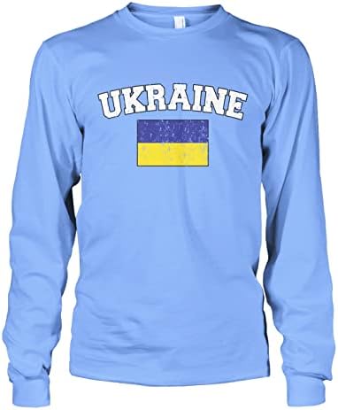 Мъжки t-shirt Cybertela с Бледи Потертым украински флаг и дълъг ръкав