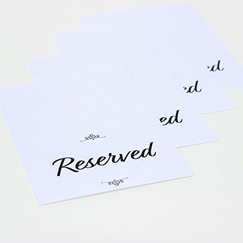 Късмет и Късмет Reserved Сватбена картичка за Комплект от 4 на Запазени Марки Бяла и Черна Традиционен