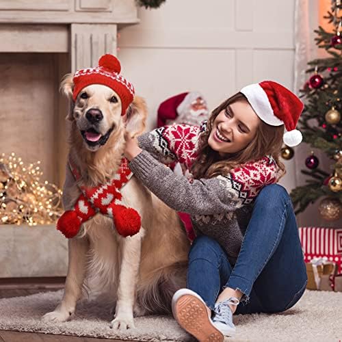 Коледна Шапка за кучета Шерипет, Сладък Коледен Костюм За Кучета, Зимата Топъл Коледен Шал за Кучета и Шапка