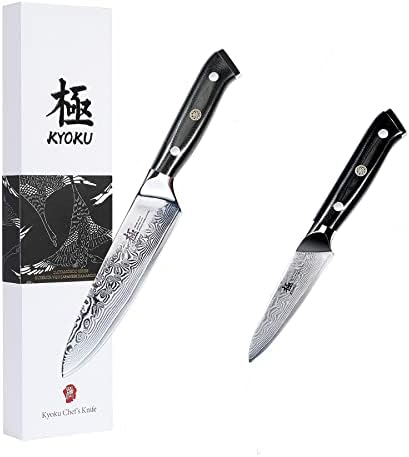 Универсален нож KYOKU 6 инча + 3,5 инча За Нарязване на зеленчуци - Серия Shogun - Японското Ковано дамасское