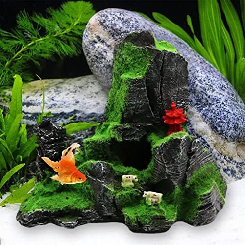 Аквариум декорации от смола ZHUHW, скала и изкуствена смола, планински пейзаж, украса за скали, украса за аквариум,